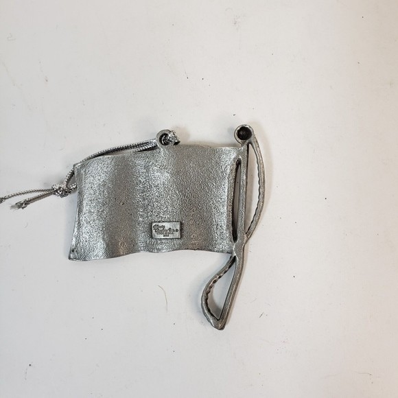 Vintage 2002 Gloria Duchin Pewter Patriotic Christmas Ornament Old Glory Flag - Picture 2 of 4